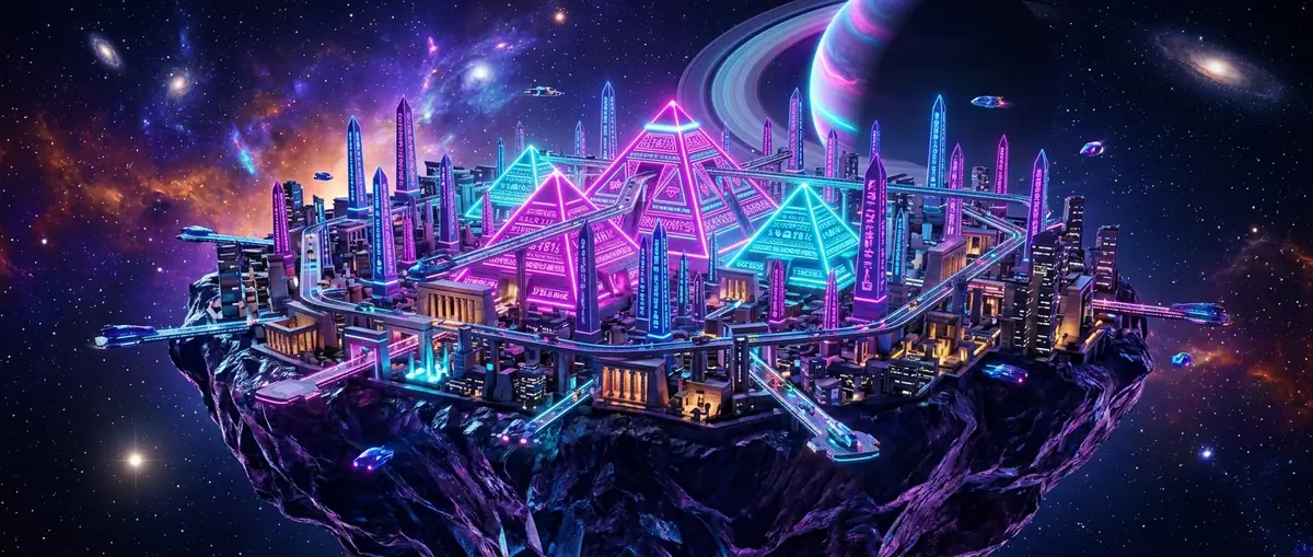 Futuristic Space City Background